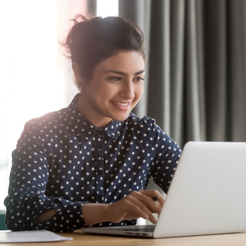 Woman using laptop